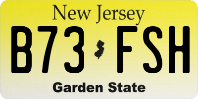 NJ license plate B73FSH