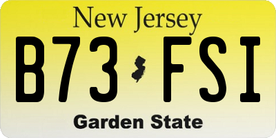 NJ license plate B73FSI