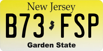 NJ license plate B73FSP