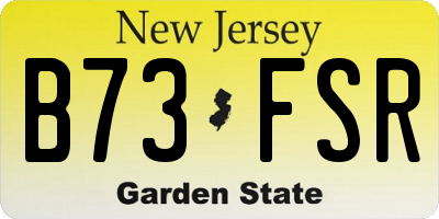 NJ license plate B73FSR