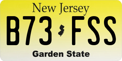 NJ license plate B73FSS