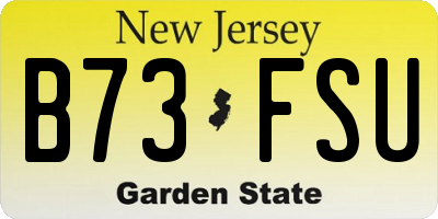 NJ license plate B73FSU