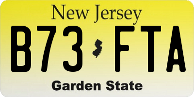 NJ license plate B73FTA
