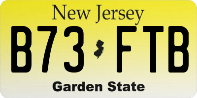 NJ license plate B73FTB