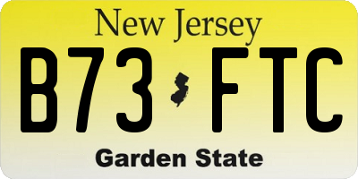 NJ license plate B73FTC