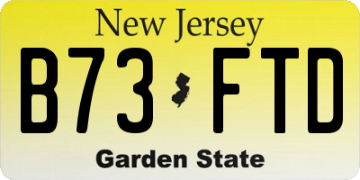 NJ license plate B73FTD