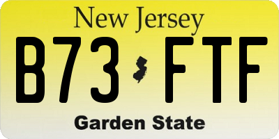 NJ license plate B73FTF