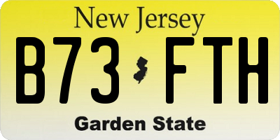 NJ license plate B73FTH