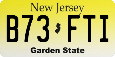 NJ license plate B73FTI