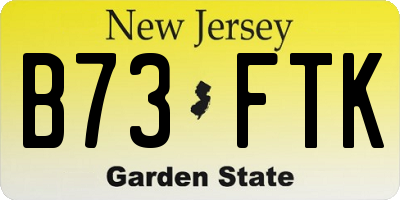 NJ license plate B73FTK