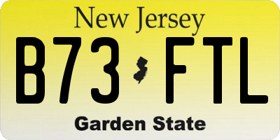 NJ license plate B73FTL