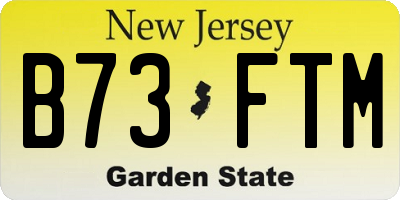 NJ license plate B73FTM