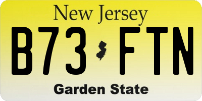 NJ license plate B73FTN