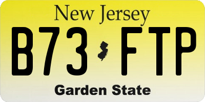 NJ license plate B73FTP