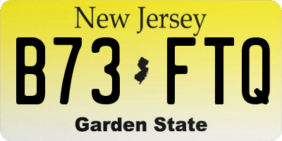 NJ license plate B73FTQ