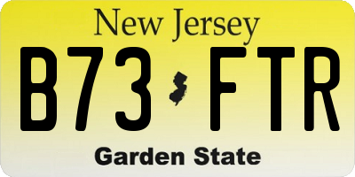 NJ license plate B73FTR