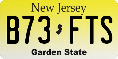NJ license plate B73FTS