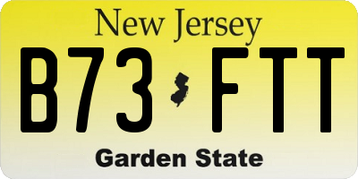 NJ license plate B73FTT