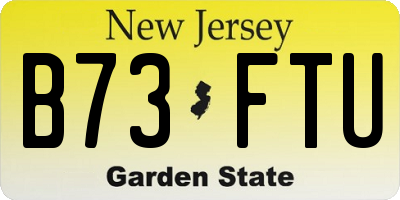 NJ license plate B73FTU