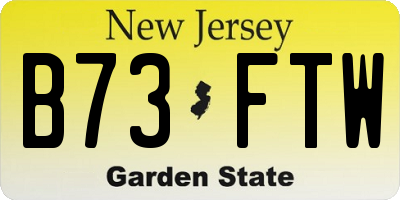 NJ license plate B73FTW