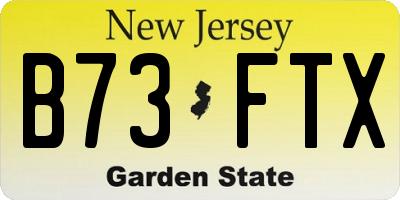 NJ license plate B73FTX