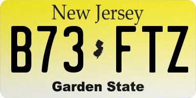 NJ license plate B73FTZ