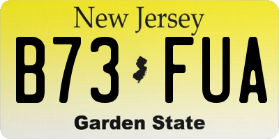NJ license plate B73FUA