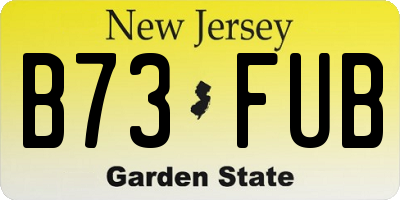 NJ license plate B73FUB