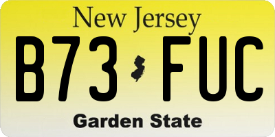 NJ license plate B73FUC