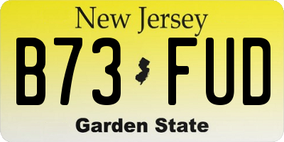 NJ license plate B73FUD