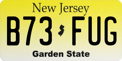 NJ license plate B73FUG