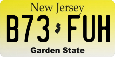 NJ license plate B73FUH