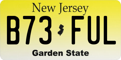 NJ license plate B73FUL