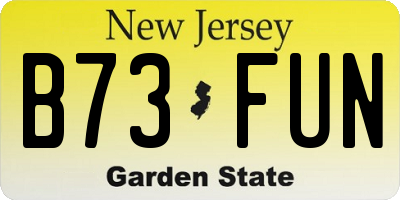 NJ license plate B73FUN