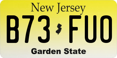 NJ license plate B73FUO