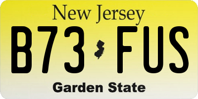 NJ license plate B73FUS