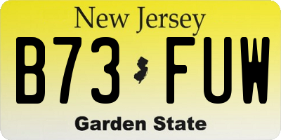 NJ license plate B73FUW