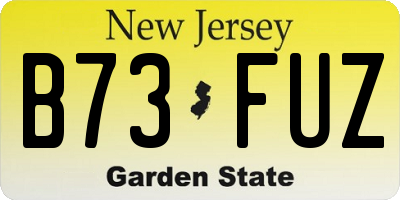 NJ license plate B73FUZ