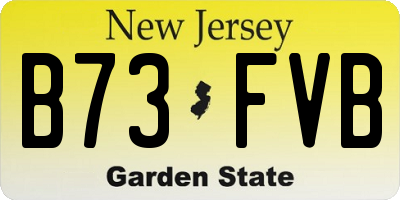 NJ license plate B73FVB