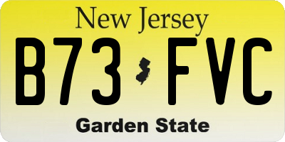 NJ license plate B73FVC
