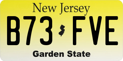 NJ license plate B73FVE