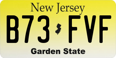 NJ license plate B73FVF