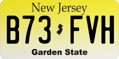 NJ license plate B73FVH