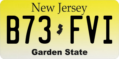 NJ license plate B73FVI