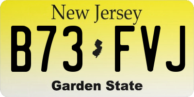 NJ license plate B73FVJ