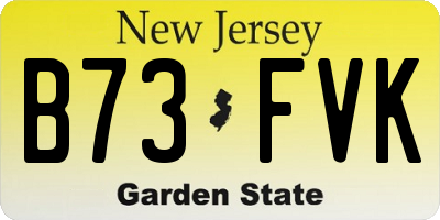 NJ license plate B73FVK