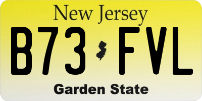 NJ license plate B73FVL