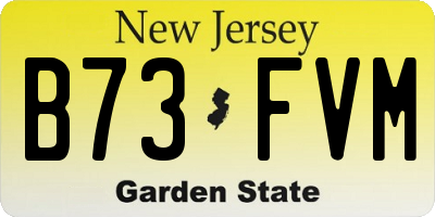 NJ license plate B73FVM