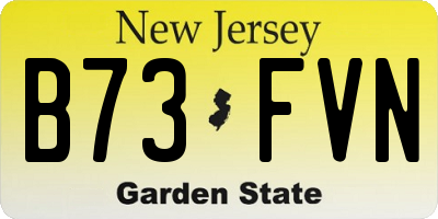NJ license plate B73FVN