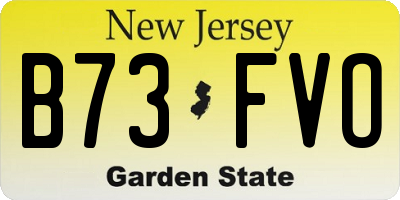 NJ license plate B73FVO
